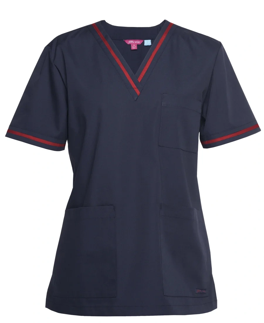 JB's Ladies Contrast Scrubs Top - Image 2