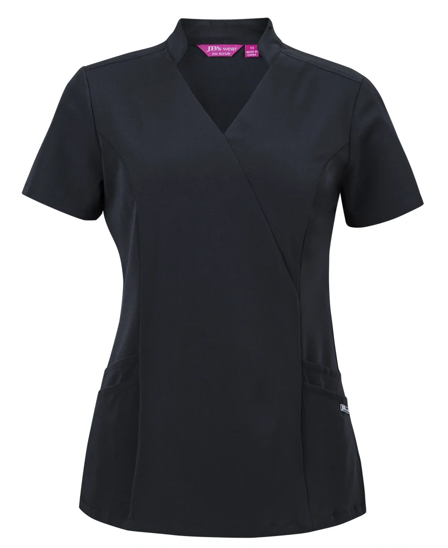 JB's Ladies Nu Mandarin Collar Scrub Top - Image 2