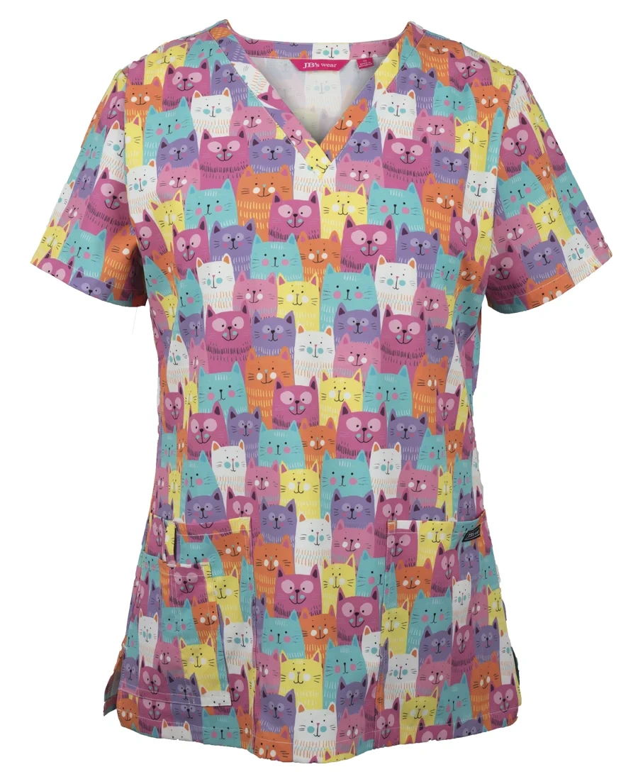 JB's Ladies Scrub Top Printed - Image 2