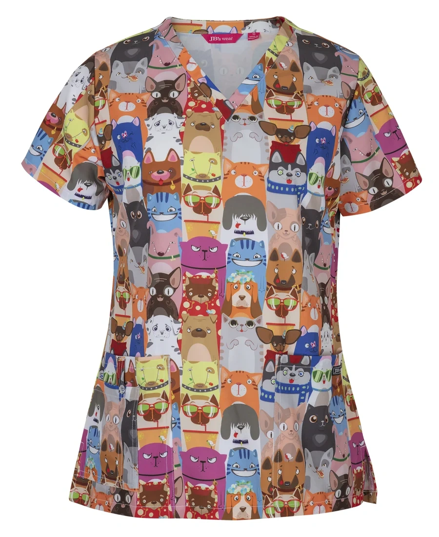 JB's Ladies Scrub Top Printed - Image 6