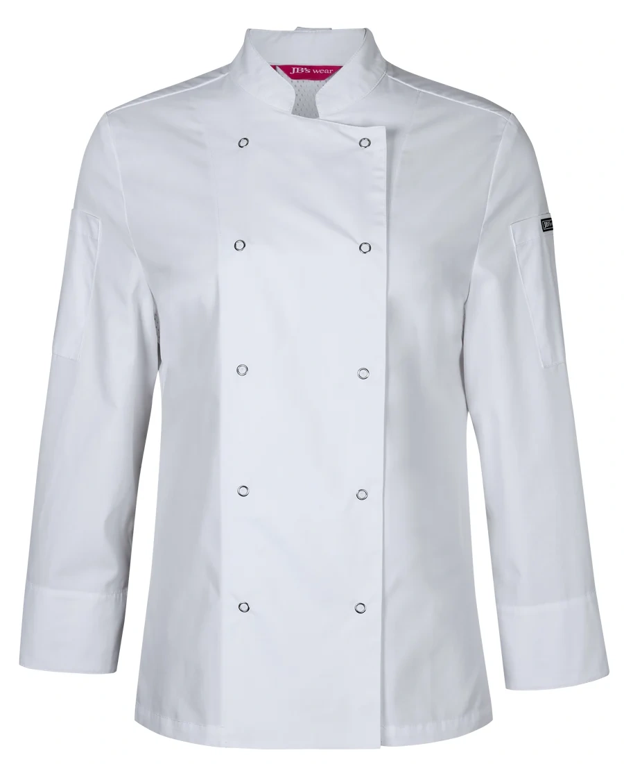JB's Ladies L/S Snap Button Chef Jacket - Image 4
