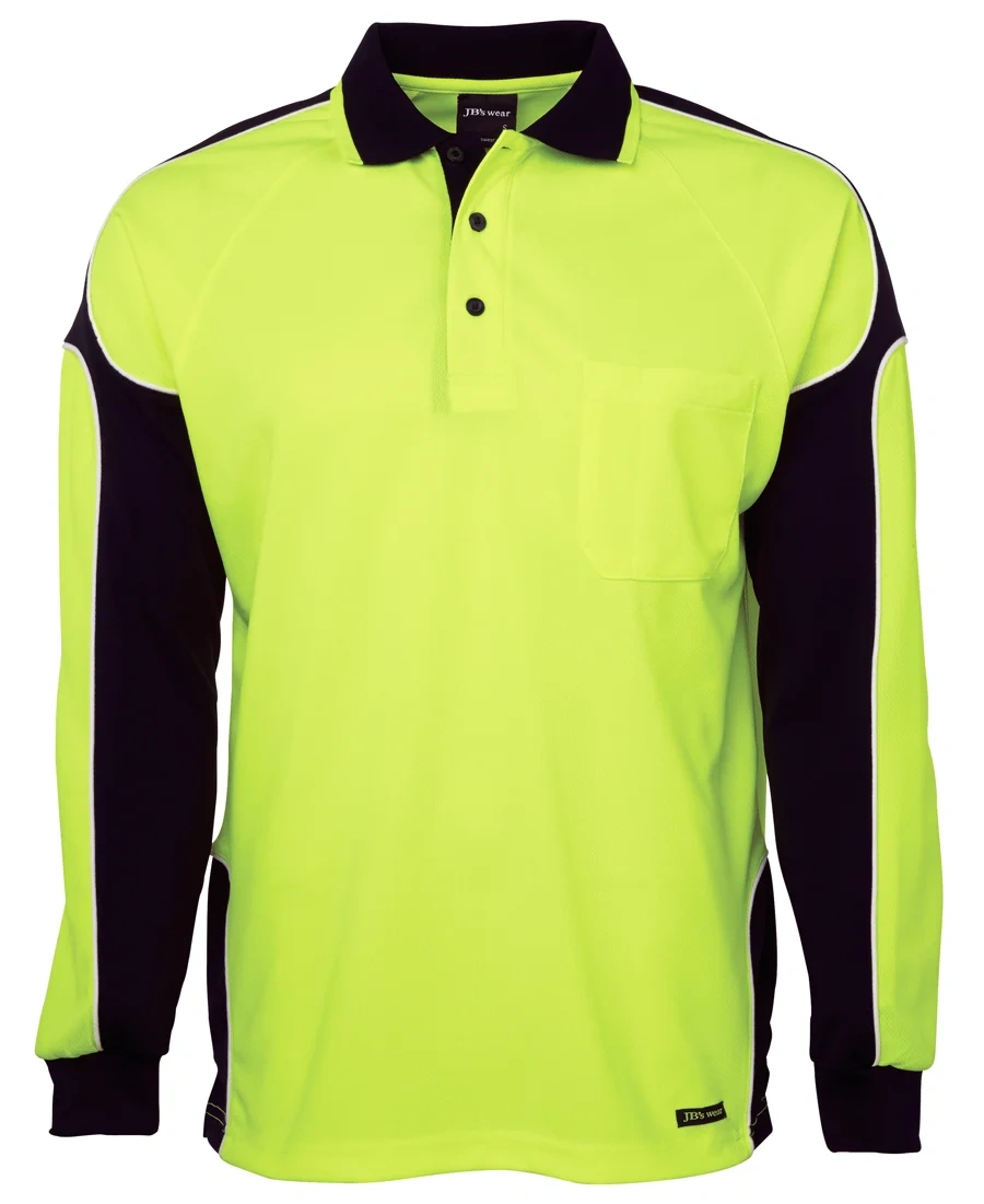 JB's Hi Vis L/S Arm Panel Polo - Image 2