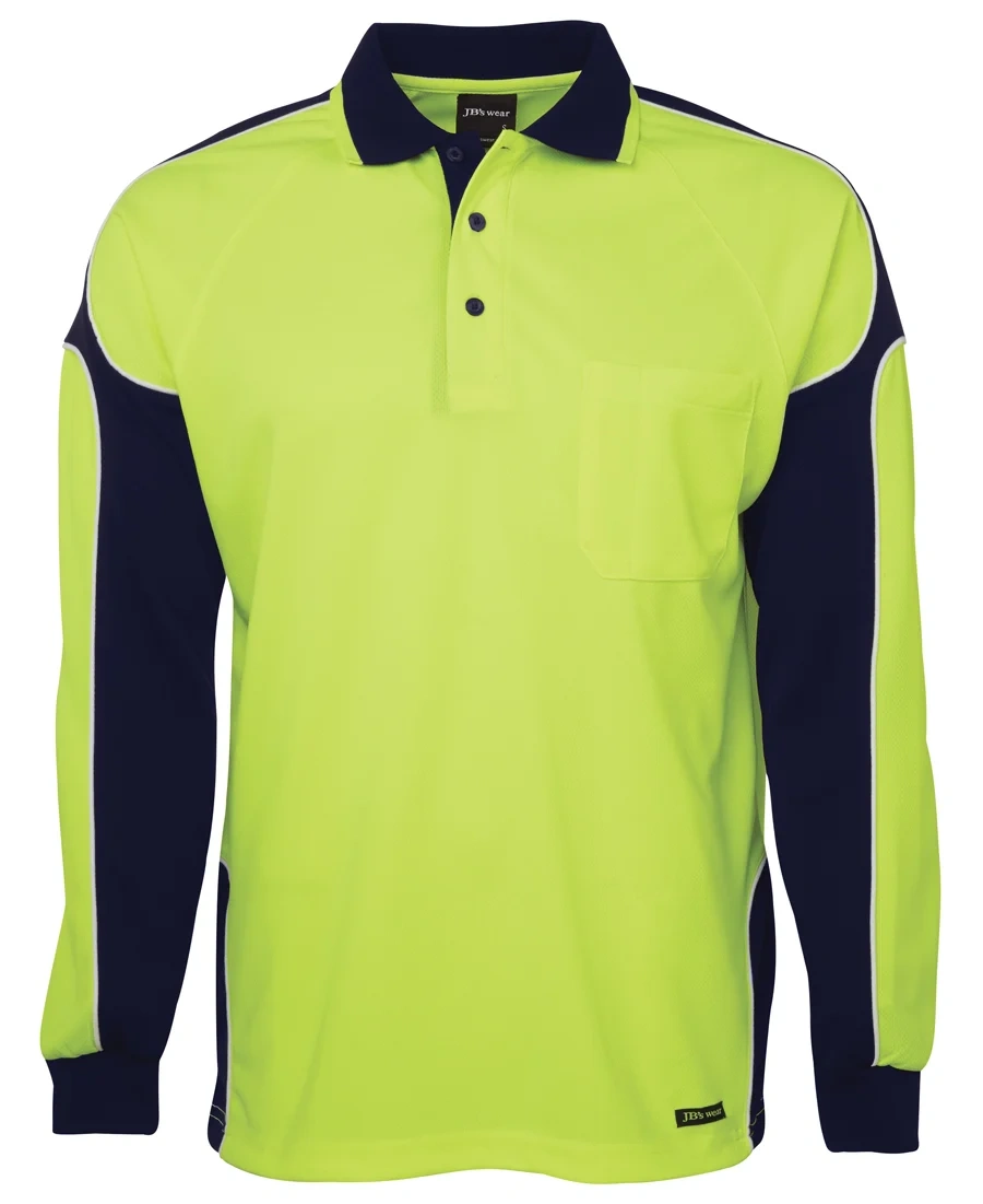 JB's Hi Vis L/S Arm Panel Polo - Image 6