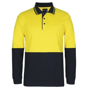 JB's Hi Vis L/S Cotton Polo - Thumbnail Image 2