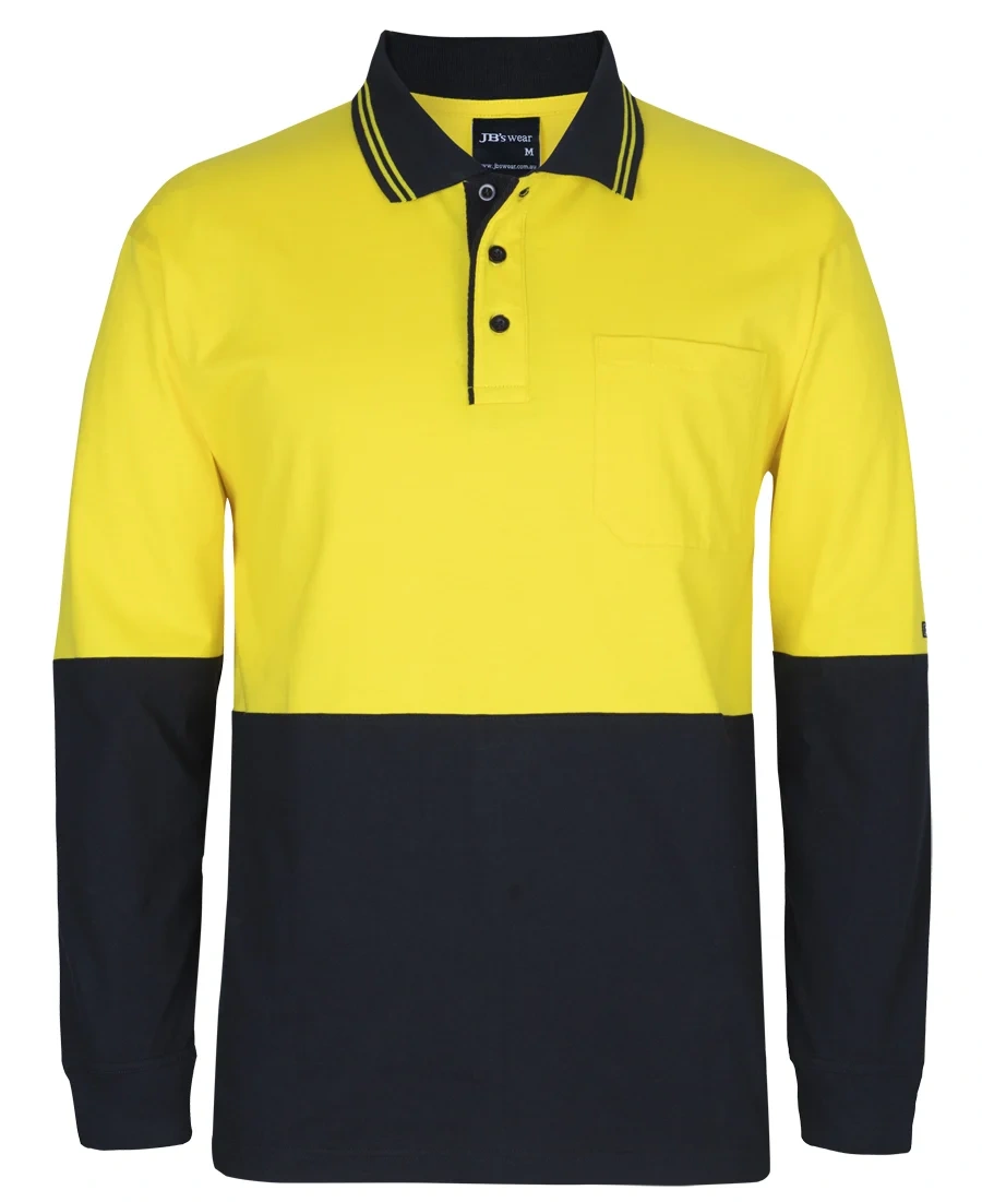 JB's Hi Vis L/S Cotton Polo - Image 2
