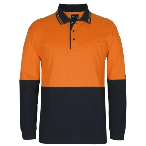 JB's Hi Vis L/S Cotton Polo - Thumbnail Image 6