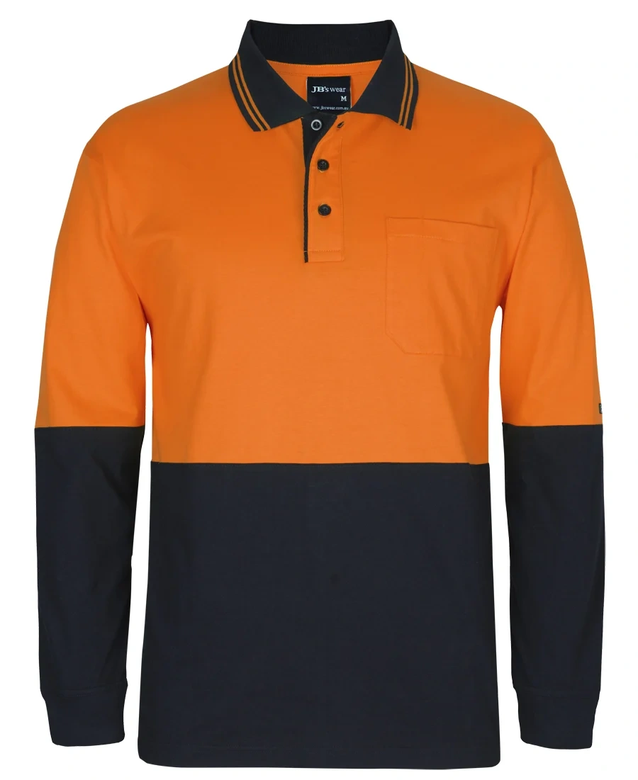 JB's Hi Vis L/S Cotton Polo - Image 6