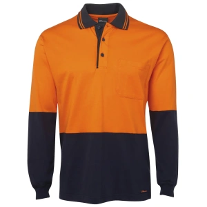 JB's Hi Vis L/S Cotton Polo - Thumbnail Image 8