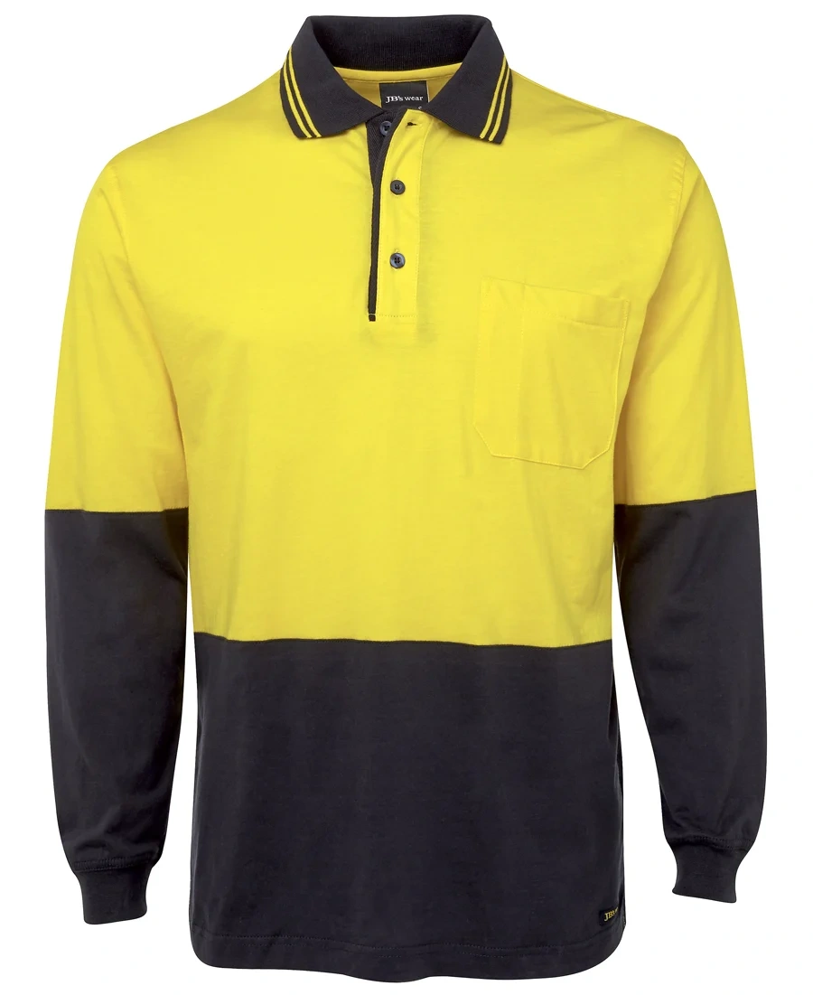 JB's Hi Vis L/S Cotton Polo - Image 4