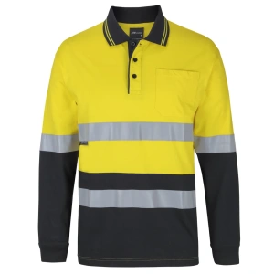 JB's Hi Vis (D+N) L/S Cotton Polo - Thumbnail Image 2