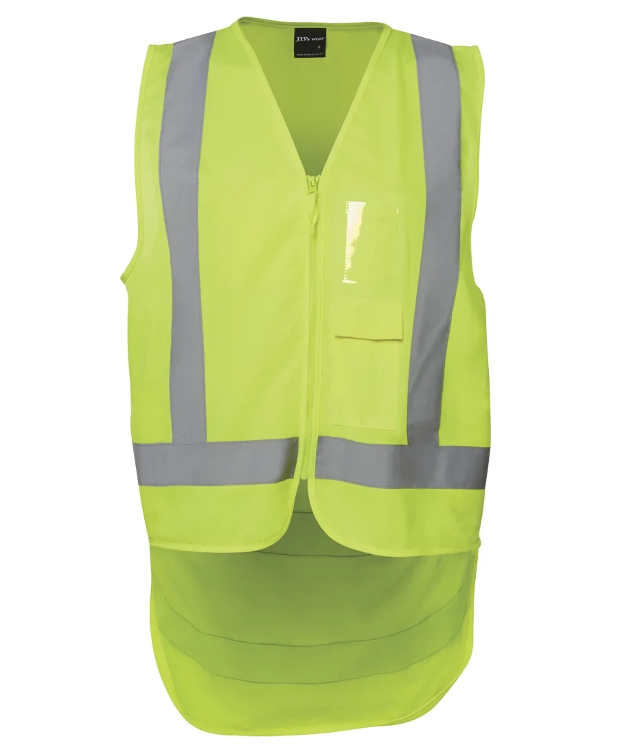 JB's Hi Vis Zip Drop Tail H Pattern (D+N) Vest - Image 2