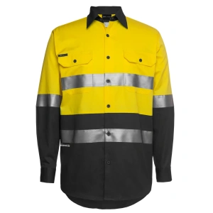JB's Hi Vis L/S (D+N) 150G Work Shirt - Thumbnail Image 2