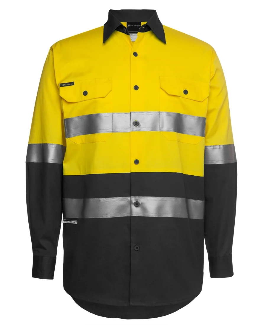 JB's Hi Vis L/S (D+N) 150G Work Shirt - Image 2