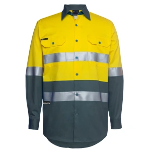 JB's Hi Vis L/S (D+N) 150G Work Shirt - Thumbnail Image 4