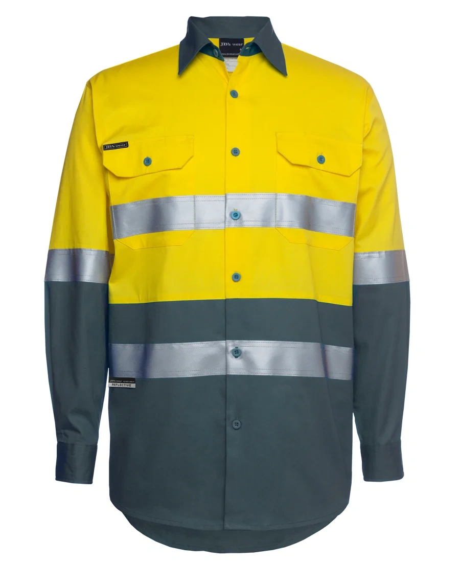JB's Hi Vis L/S (D+N) 150G Work Shirt - Image 4