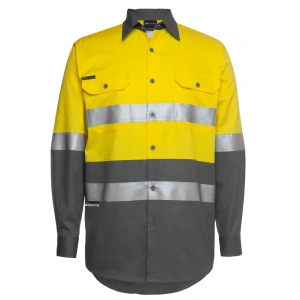 JB's Hi Vis L/S (D+N) 150G Work Shirt - Thumbnail Image 6