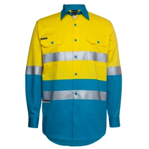 JB's Hi Vis L/S (D+N) 150G Work Shirt - Thumbnail Image 8