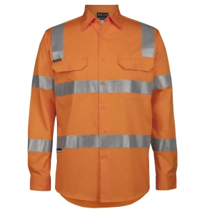 JB's Hi Vis (D+N) L/S 150g AUST. Rail Work Shirt - Thumbnail Image 2