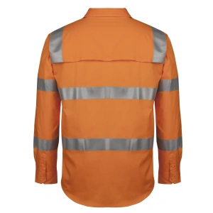 JB's Hi Vis (D+N) L/S 150g AUST. Rail Work Shirt - Thumbnail Image 3