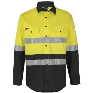 JB's Hi Vis (D+N) L/S Stretch Work Shirt - Thumbnail Image 6