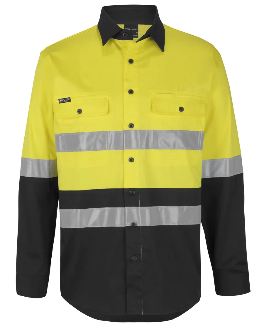 JB's Hi Vis (D+N) L/S Stretch Work Shirt - Image 6