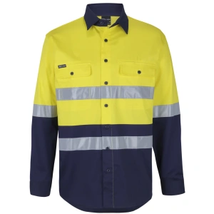 JB's Hi Vis (D+N) L/S Stretch Work Shirt - Thumbnail Image 8