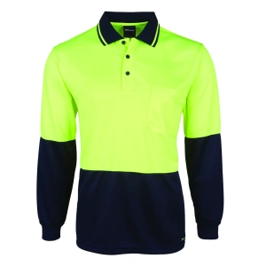 JB's Hi Vis L/S Jacquard Polo - Thumbnail Image 4