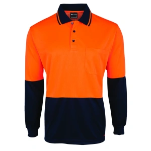 JB's Hi Vis L/S Jacquard Polo - Thumbnail Image 6
