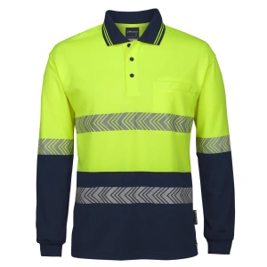 JB's Hi Vis L/S Segmented Tape Polo - Thumbnail Image 2