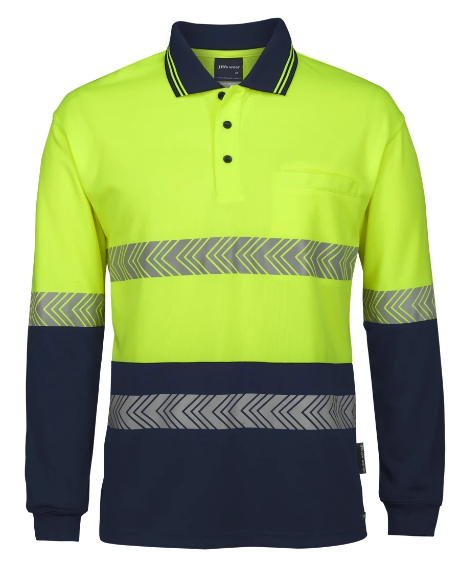 JB's Hi Vis L/S Segmented Tape Polo - Image 2
