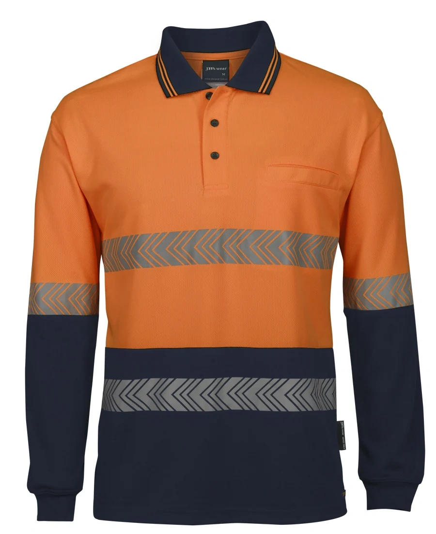JB's Hi Vis L/S Segmented Tape Polo - Image 4