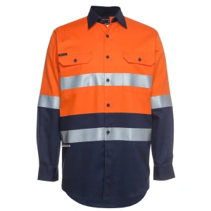 JB's Hi Vis (D+N) L/S 190G Work Shirt - Thumbnail Image 2