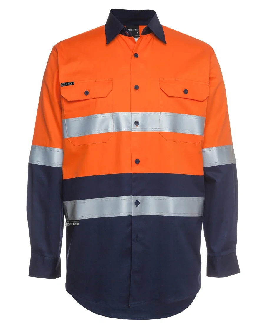 JB's Hi Vis (D+N) L/S 190G Work Shirt - Image 2
