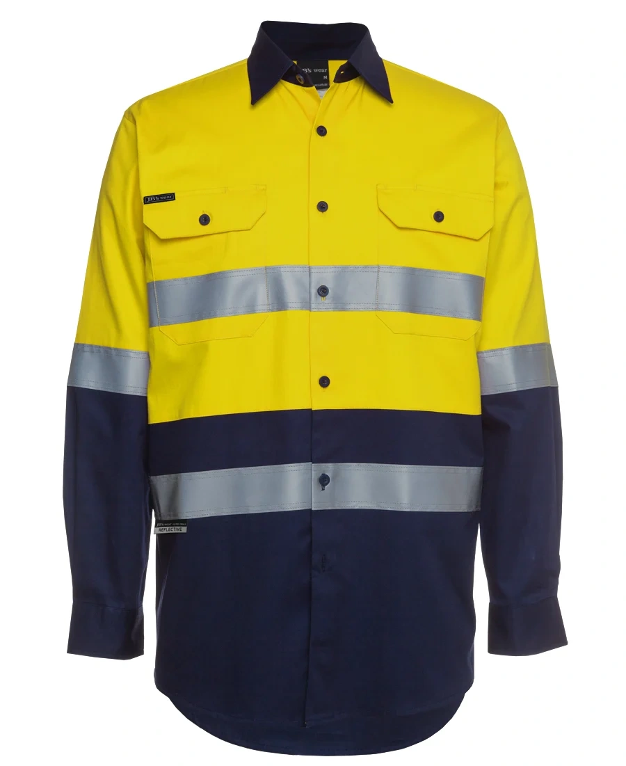JB's Hi Vis (D+N) L/S 190G Work Shirt - Image 4