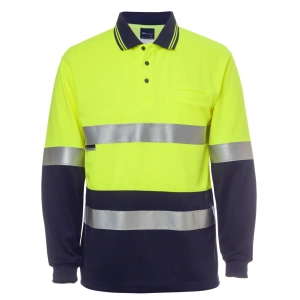 JB's Hi Vis L/S (D+N) Cotton Back Polo - Thumbnail Image 2