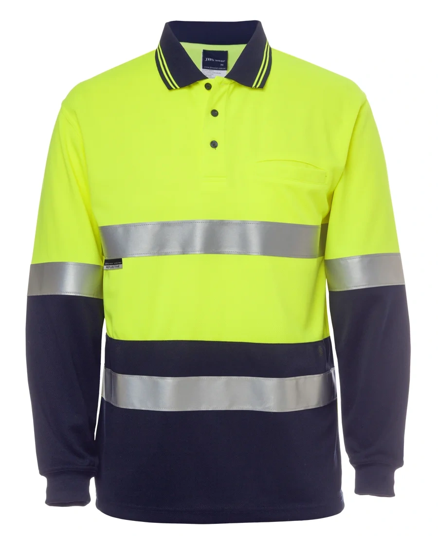 JB's Hi Vis L/S (D+N) Cotton Back Polo - Image 2