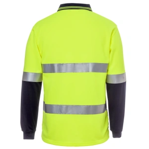 JB's Hi Vis L/S (D+N) Cotton Back Polo - Thumbnail Image 3
