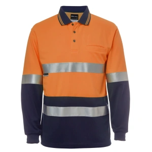 JB's Hi Vis L/S (D+N) Cotton Back Polo - Thumbnail Image 4