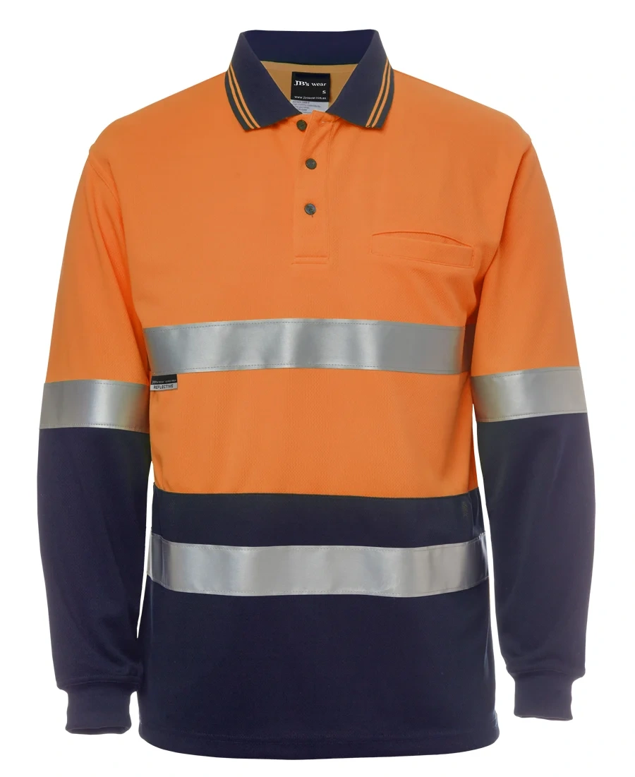 JB's Hi Vis L/S (D+N) Cotton Back Polo - Image 4