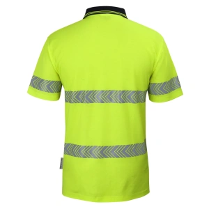 JB's Hi Vis (D+N) Cotton Back S/S Segmented Tape Polo - Thumbnail Image 3