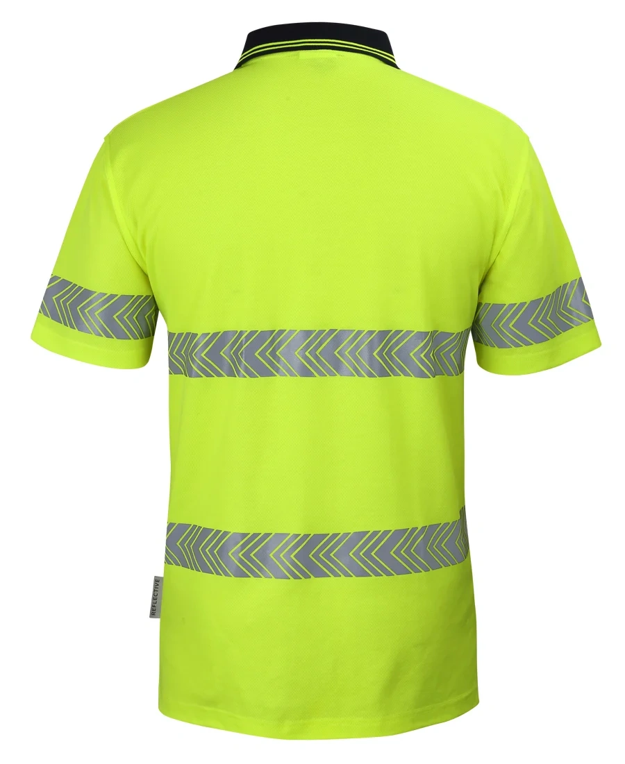 JB's Hi Vis (D+N) Cotton Back S/S Segmented Tape Polo - Image 3