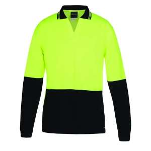JB's Hi Vis L/S Non Button Polo - Thumbnail Image 2