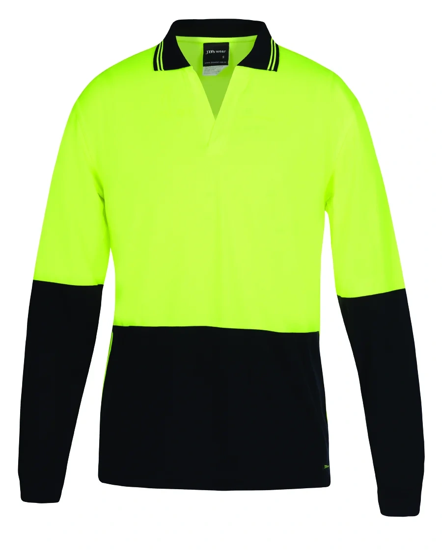 JB's Hi Vis L/S Non Button Polo - Image 2
