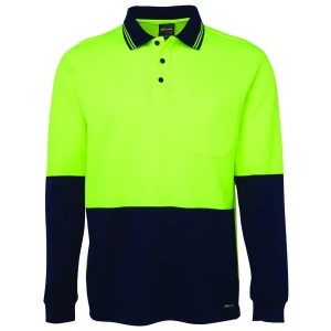 JB's Hi Vis L/S Cotton Back Polo - Thumbnail Image 2