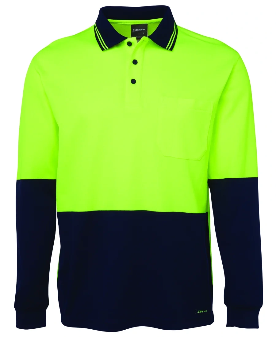 JB's Hi Vis L/S Cotton Back Polo - Image 2