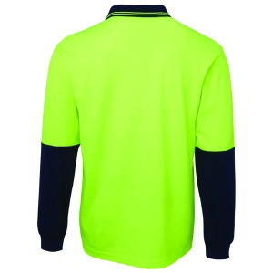 JB's Hi Vis L/S Cotton Back Polo - Thumbnail Image 3