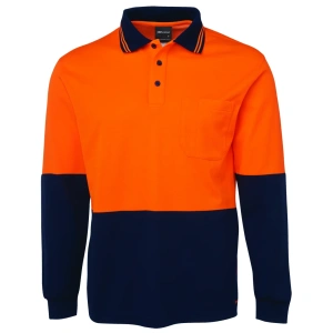 JB's Hi Vis L/S Cotton Back Polo - Thumbnail Image 4