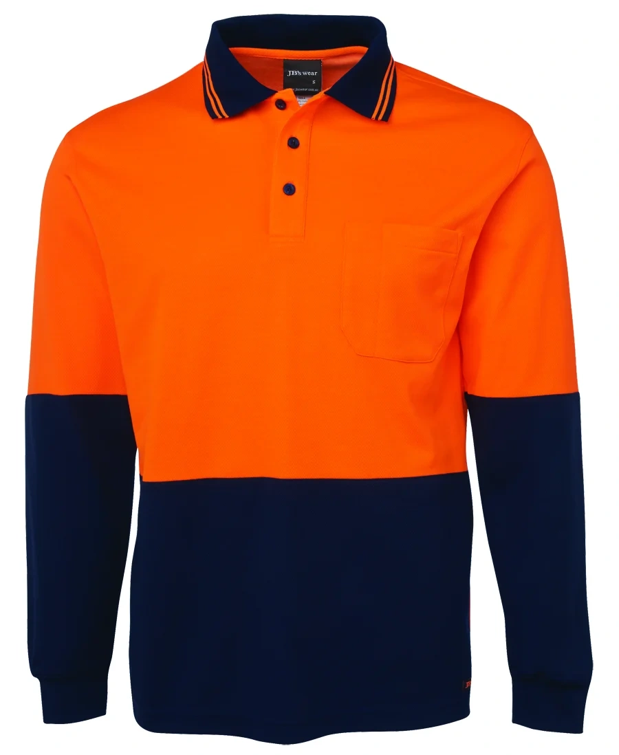 JB's Hi Vis L/S Cotton Back Polo - Image 4