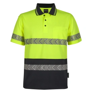 JB'S Hi Vis S/S Segmented Tape Polo - Thumbnail Image 2