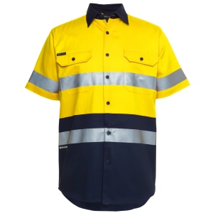 JB'S Hi Vis S/S (D+N) 190G Work Shirt - Thumbnail Image 4